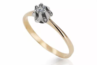 Оригинальное винтажное розовое золото 14 карат Циркон Кольцо Винтаж vrc353r